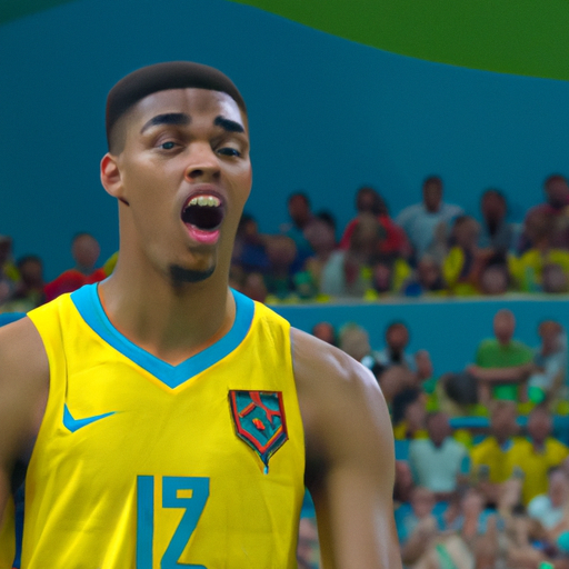 Bruno Caboclo reacts to Brazil’s impressive performance against Iran