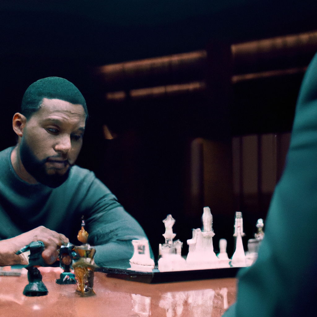 Derrick Rose playing chess at Drake’s concert