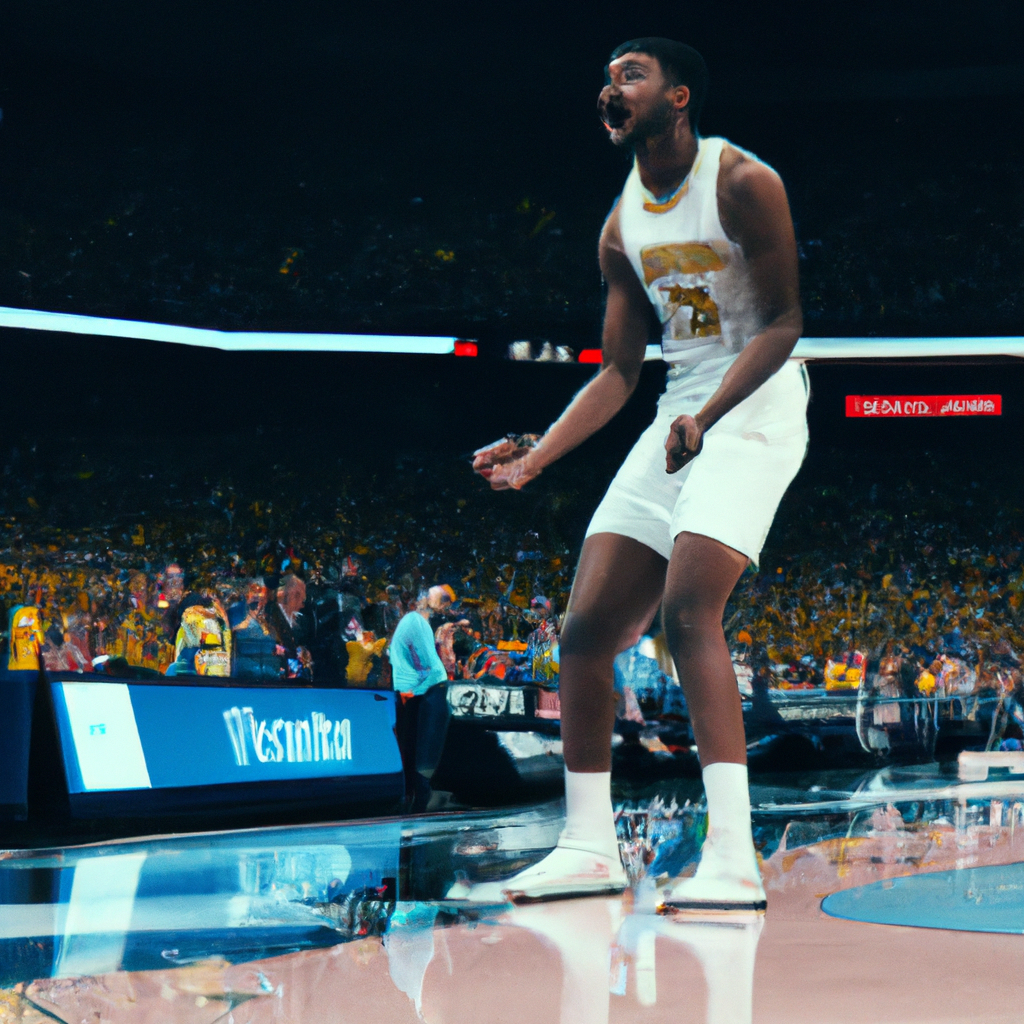 Mikal Bridges reacts to his miracle in a loss to Canada