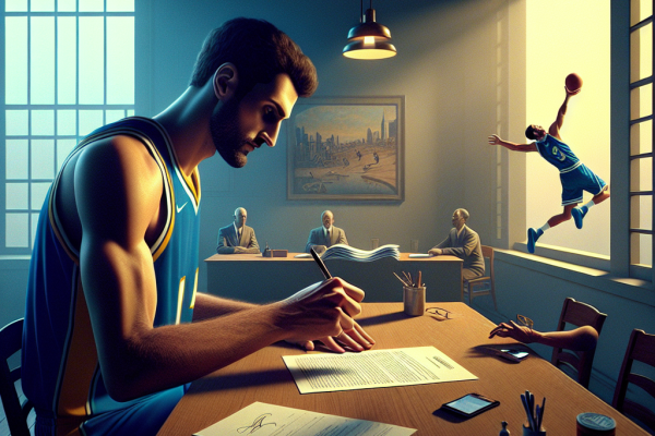 Giannis Antetokounmpo signing an extension