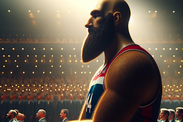 LeBron James sits during the National Anthem